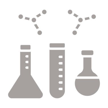Kimyasal laboratuvar simgesi, satır biçimi, vektör illüstrasyonu