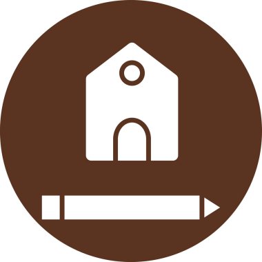 Bina. Web simgesi basit illüstrasyon