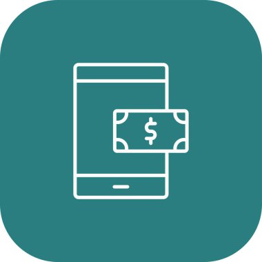 Kişisel ve finans simgesi renkli çizginin çizimi.