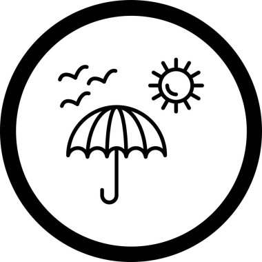 şemsiye simgesi vektör illüstrasyonu