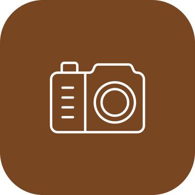 Kamera simgesi. Mobil ve web tasarımı için web vektör simgesinin vektör çizimi.
