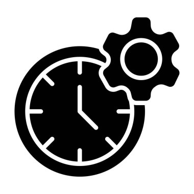 zaman yönetimi simgesi, düz tasarım