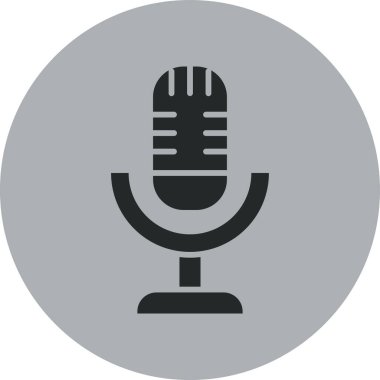 mikrofon simgesi, vektör illüstrasyonu