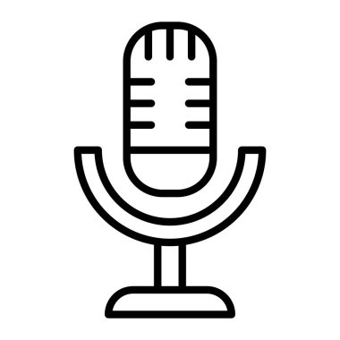 mikrofon ikonu. Beyaz arkaplanda izole edilmiş web tasarımı için mikrofon vektör resimleme simgesi