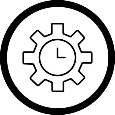 dişli saat simgesi ana hat biçiminde