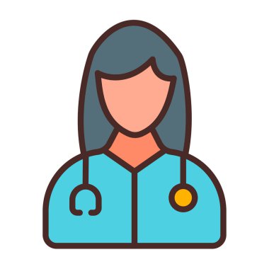 hemşire vektörü düz renk simgesi