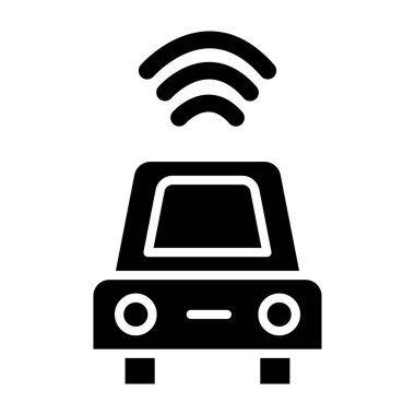 Araba Wi-Fi ikonu. Web tasarımı için basit bir araba vektör sembolü çizimi