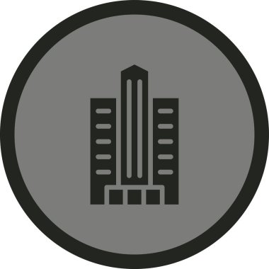 Şehir binası. Web simgesi vektör illüstrasyon tasarımı