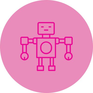 robot. Web simgesi basit illüstrasyon