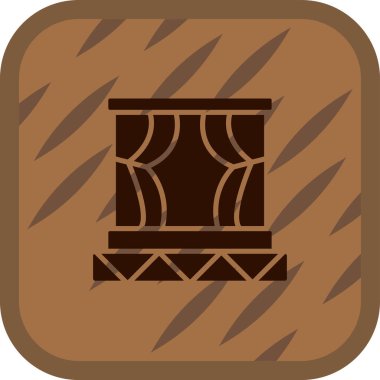 Tahta varil simgesi, basit tasarım çizimi