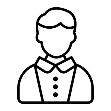 garson vektör çizgisi simgesi tasarımı