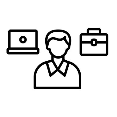 İş kişi satırı vektör simgesi