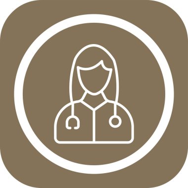 Tıbbi vektör ikonu. biçim düz yuvarlak kare düğme, beyaz ve gri renkler, beyaz arkaplan.