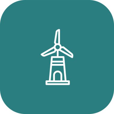 Soyut arkaplanda yel değirmeni simgesi izole