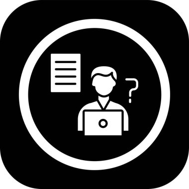 Soru işareti olan bir adamın vektör çizimi