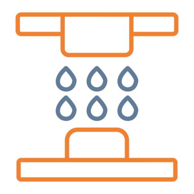 Duş banyo düz vektör simgesi