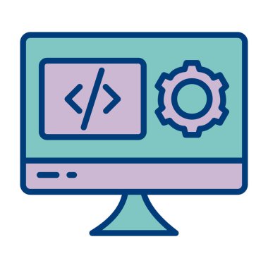 Kodlama ve geliştirme vektör simgesi