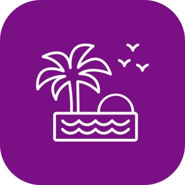 güzel plaj vektör simgesi