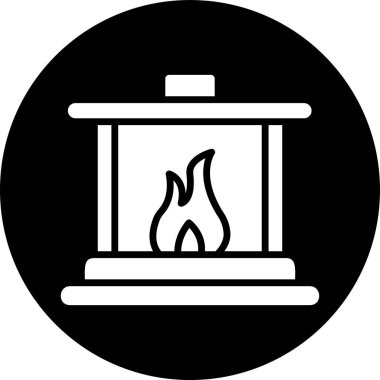 Şömine. Web simgesi basit illüstrasyon