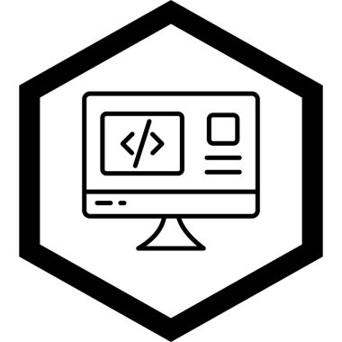 Kodlama. Web simgesi basit illüstrasyon