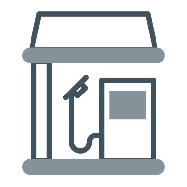 benzin istasyonu simgesi, vektör illüstrasyonu