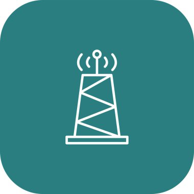 Radyo anteninin vektör simgesi, vektör illüstrasyonu, basit ve modern düz tasarım biçimi