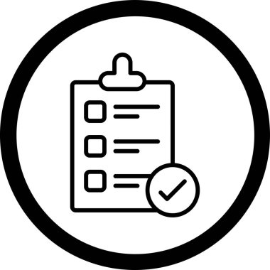 Kontrol listesi. Web simgesi basit tasarım