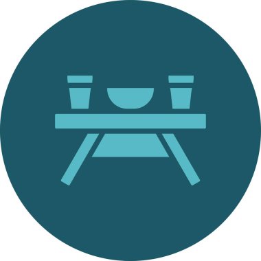 Piknik Tablosu Web simgesi, vektör illüstrasyonu