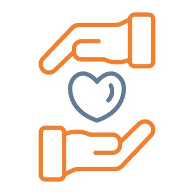 El kalp simge vektör çizim