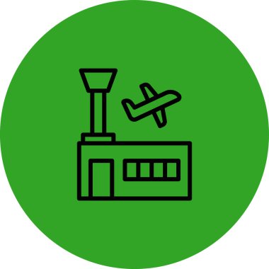 Havaalanı simgesi satırının vektör illüstrasyonu