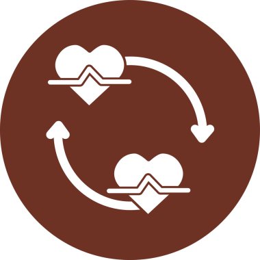 Kalp Vektörü Kabartma Simgesi Tasarımı