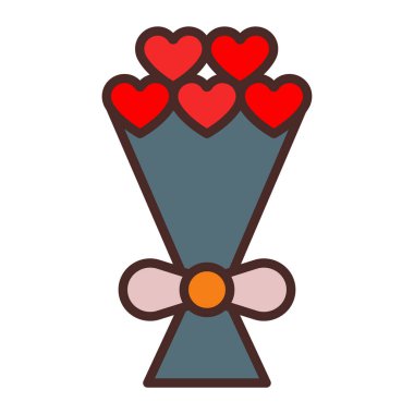 Buket web simgesi, vektör illüstrasyonu