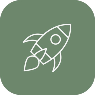 Roket izole edilmiş vektör simgesini başlat.