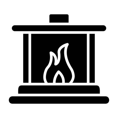 Şömine. Web simgesi basit illüstrasyon