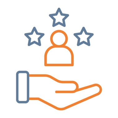 Müşteri derecelendirme simgesi, ince çizgi tasarımı, ana hatlı vektör tasarım işareti, ana hatlar kavramı. düz simge, beyaz arkaplanda özet biçimi