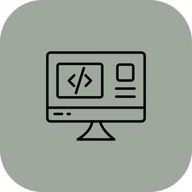 Simge vektör illüstrasyonu kodlanıyor