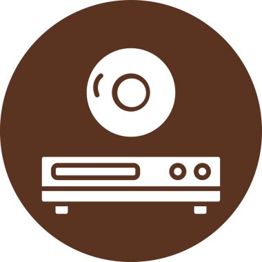 Vinil oynatıcı simgesinin vektör illüstrasyonu