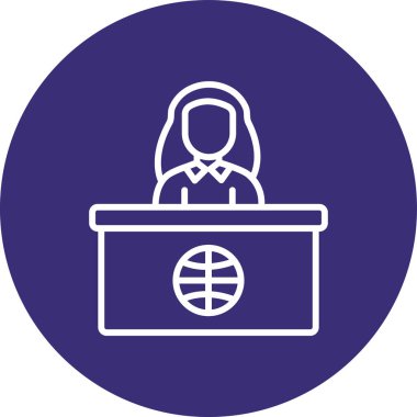 güzel kadın profil çizgisi vektör simgesi