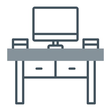 ofis masası vektör simgesi düzenlenebilir