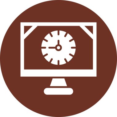 Dizüstü bilgisayarın, saatin ve bilgisayarın vektör simgesi.