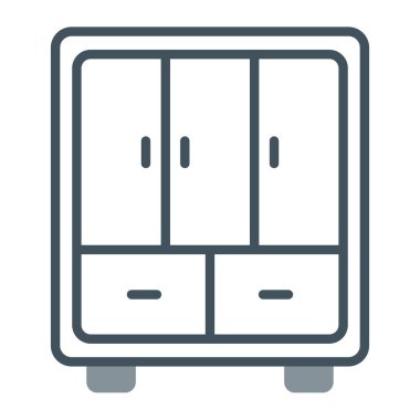 Buzdolabı vektör çizgisi simgesi, işaret, beyaz arkaplan üzerindeki illüstrasyon, düzenlenebilir vuruşlar