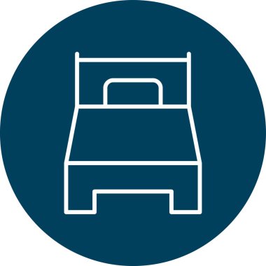 Çift yatak ikonu. Basit tasarım