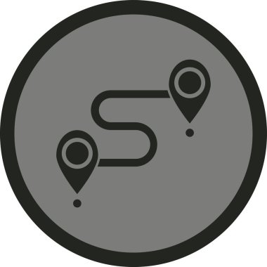 harita pin imleci düz yuvarlanmış simge