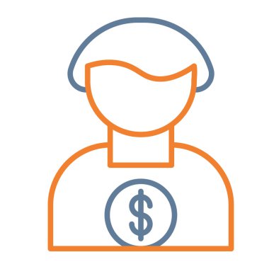 Dolar vektör çizgisi renk simgesi