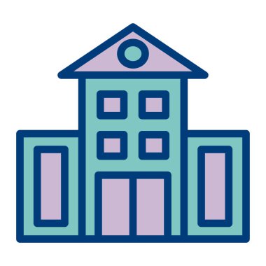 Okul binası. Basit illüstrasyon