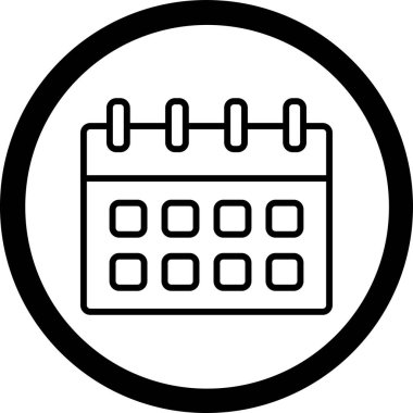 Takvim simgesi, vektör çizimi
