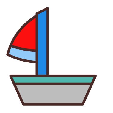 tekne ikonu vektör illüstrasyonu