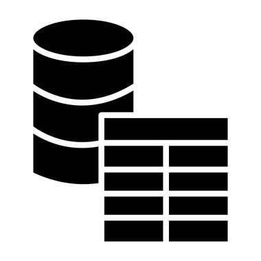 veritabanı glifleri düz simgesi