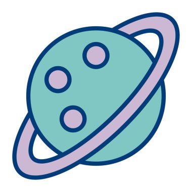 uzay gezegenleri simgesi, vektör çizimi