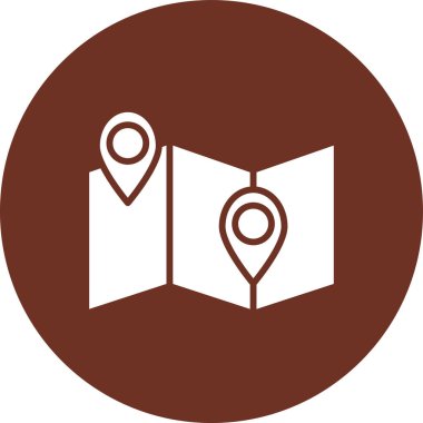 Bir harita simgesinin vektör illüstrasyonu